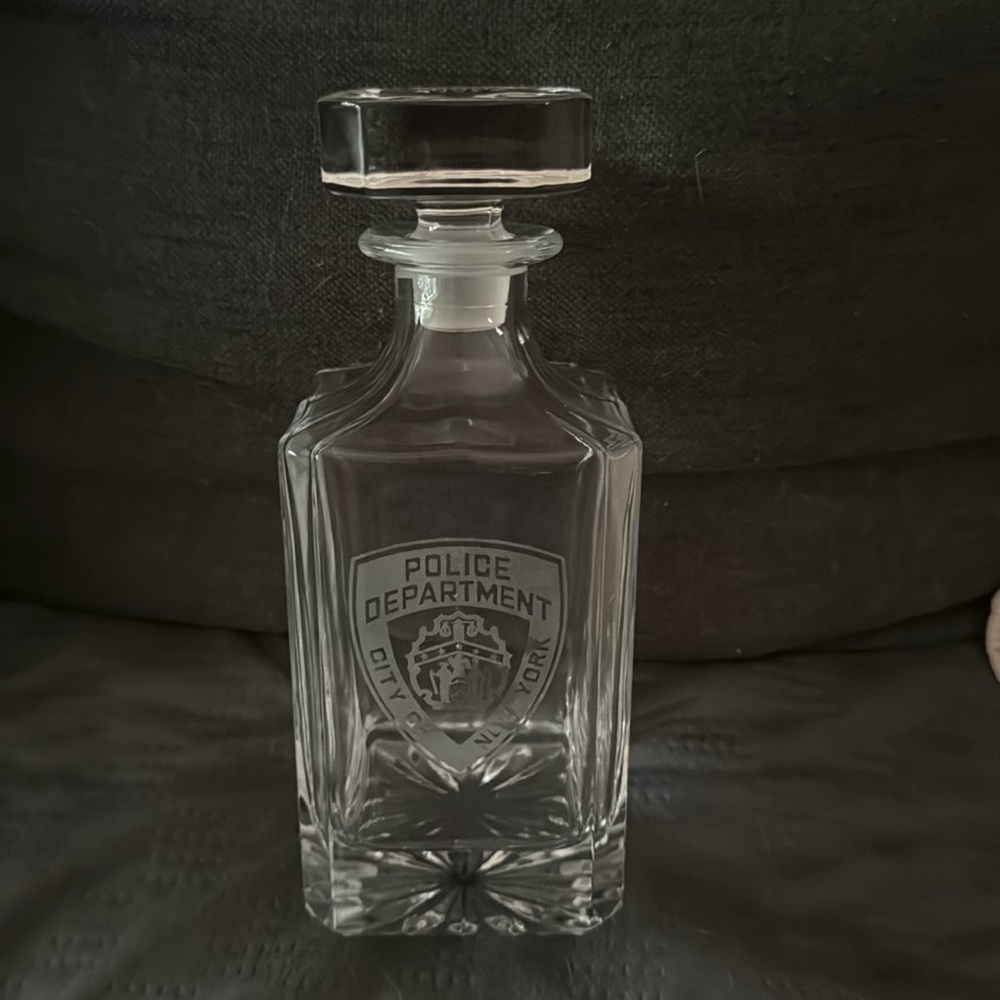 NYPD Glass Burbon Decanter